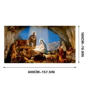 Jacenvly Christmas Party Decorations Clearance Poster of Christmas Cover Garage Door Wall Murals Winter Outdoor Large Door Decoration for Interior and Exterior Decoration of Christmas Wall Decor
